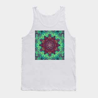 Weave Mandala Green Blue and Red Tank Top